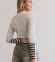 Waffle styled top in grey