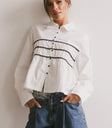 Collared top in white