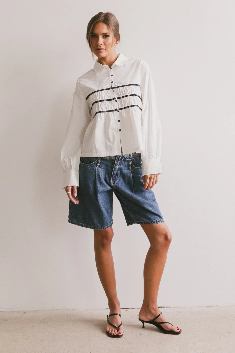Long sleeves top in white
