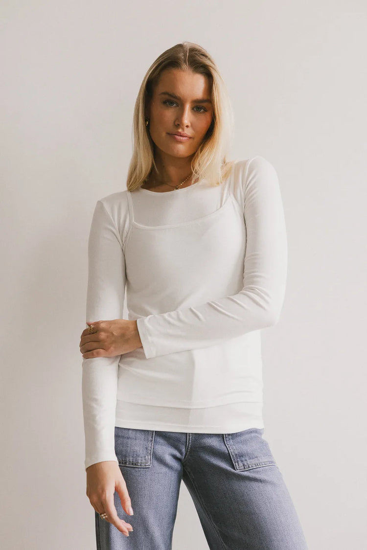 Knit top in white